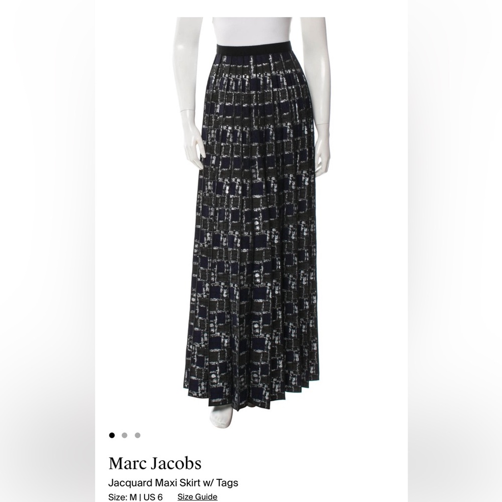 Marc Jacobs Black and White Jacquard Maxi Skirt size 6